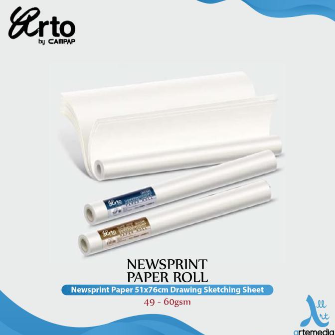 

Limited Kertas Gambar Arto Newsprint Paper Sheet 51X76Cm Drawing Sketching - 49Gsm Bagus
