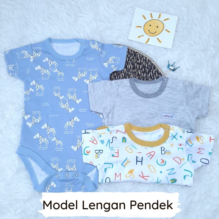 3PCS (BOY) BAJU JUMPER PENDEK JUMPSUIT PAKAIAN SET BAJU ANAK BAYI BABY LAKI LAKI BARU LAHIR BOY NEWBORN NEW BORN 0 3 6 12 BULAN 1 TAHUN MURAH MOTIF LUCU BIRU POLOS SNI LITTLE Q-3