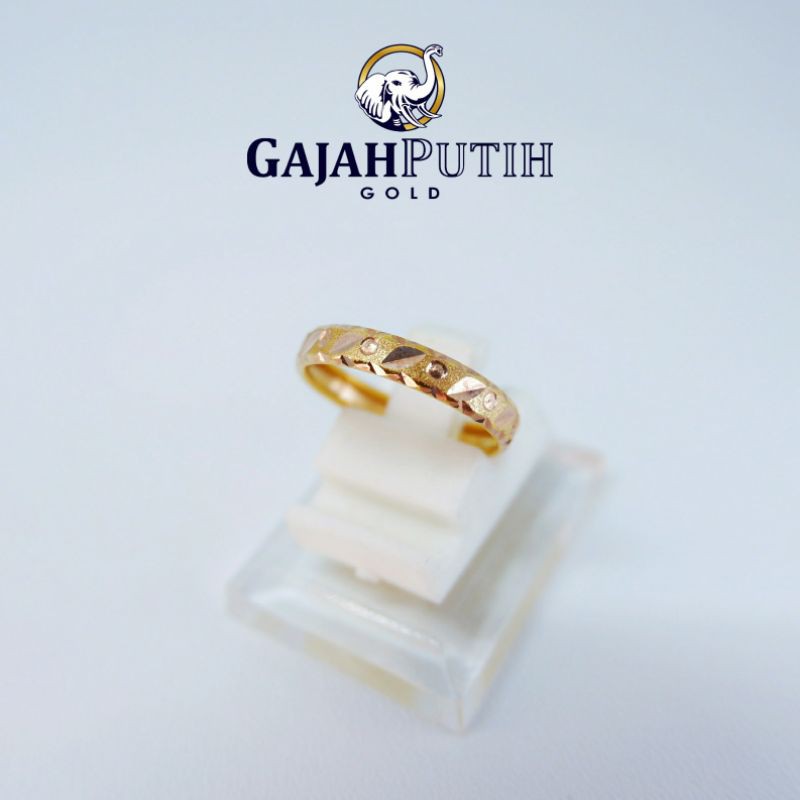 0,5gr Cincin Model Bangkok Batik Emas Asli KodeO1050820