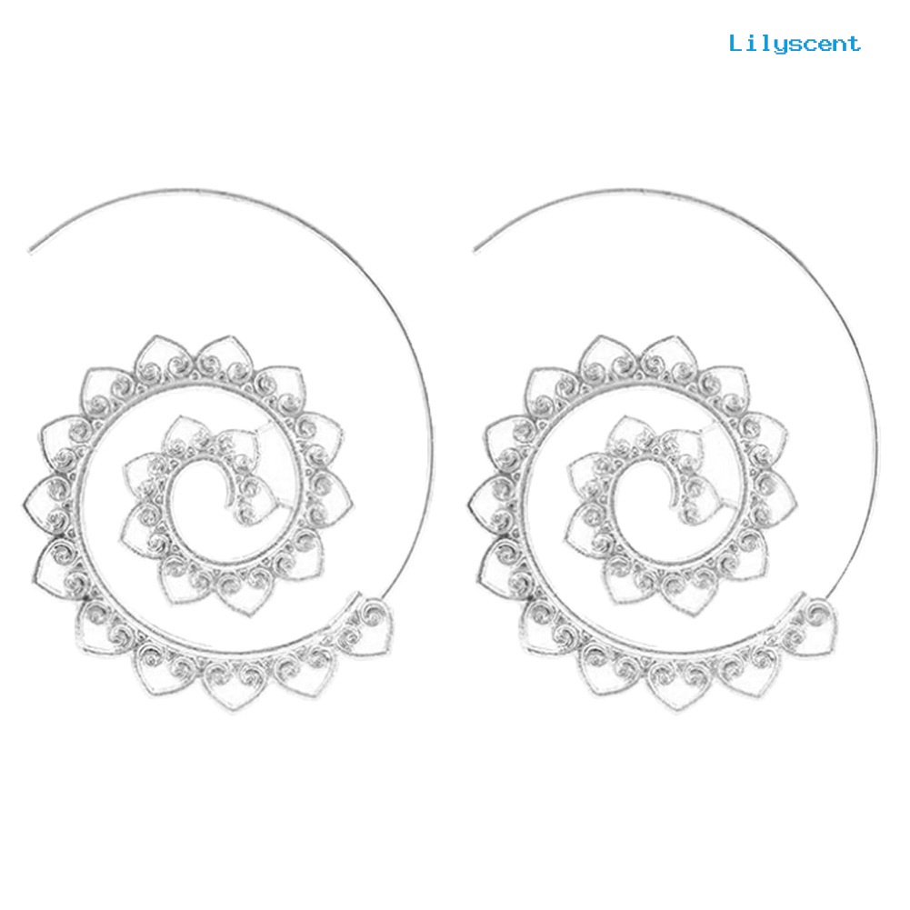 Anting Tindik Bentuk Bulat Spiral Hati Untuk Wanita