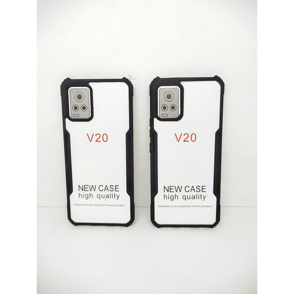 Anti Shocking Vivo V20 6.44 Inch Hardcase Mika List Hitam Acrylic Case