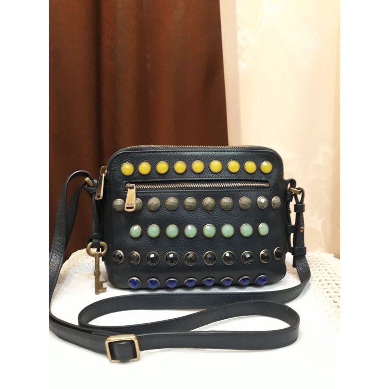 Tas Fossil Cross Body Stone Navy preloved