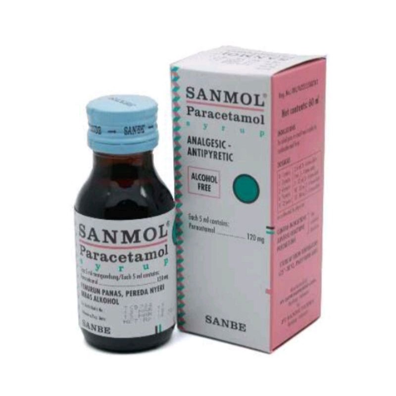 sanmol Paracetamol sirup 60 ml obat demam anak