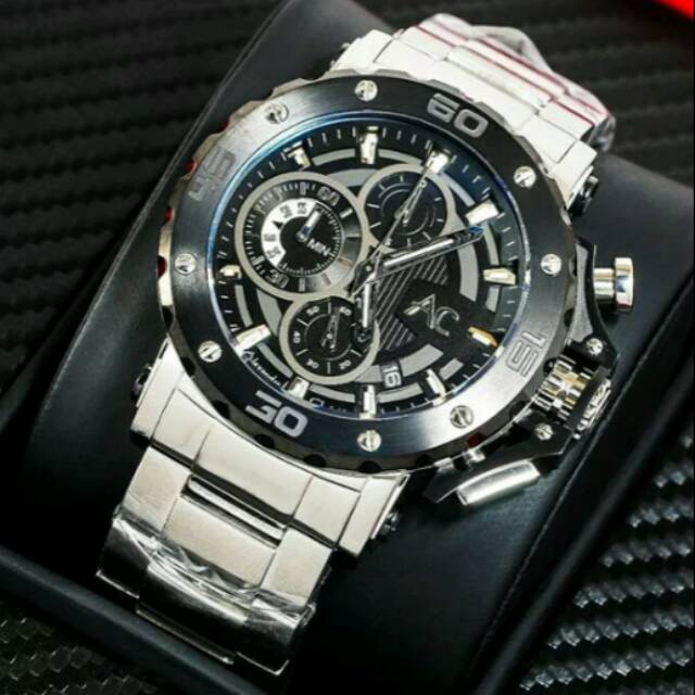 Jam tangan Alexandre Christie AC 9205 rantai silver