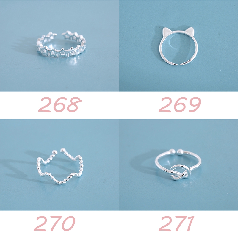 Cincin Open Ring Adjustable Desain Bunga / Bintang Gaya Korea untuk Wanita