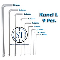 Kunci L 9 Pcs. Hex Key 9 Set Bagus Awet Kuat dan Tahan Lama