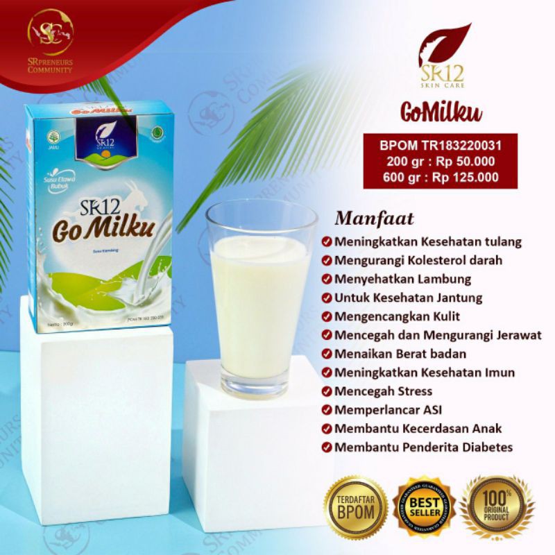 

GOMILKU SR12 UKURAN 600GRAM SUSU KAMBING PREMIUM SUSU KAMBING ETAWA SUSU MENGANDUNG IKAN GABUS