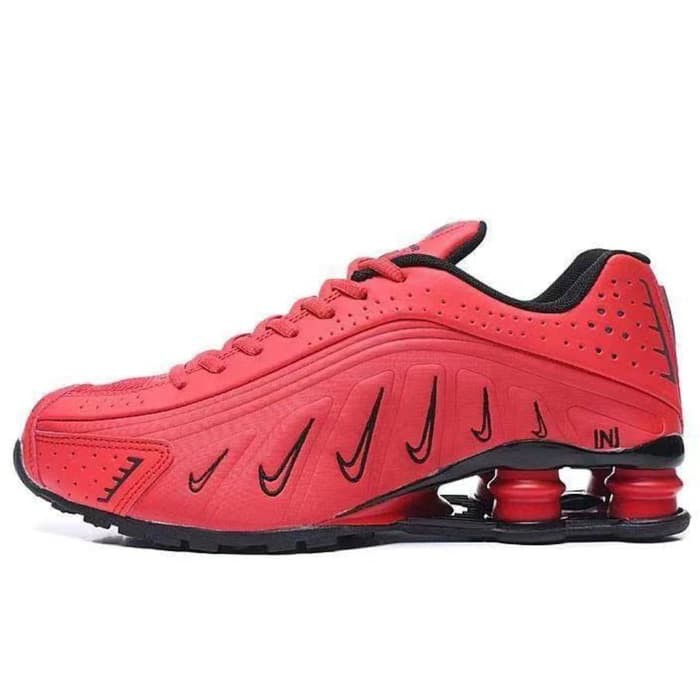 Diskon Murah "Sepatu Nike Shox R4 red Black Premium Original 2" Running kado sneakers premium olahra