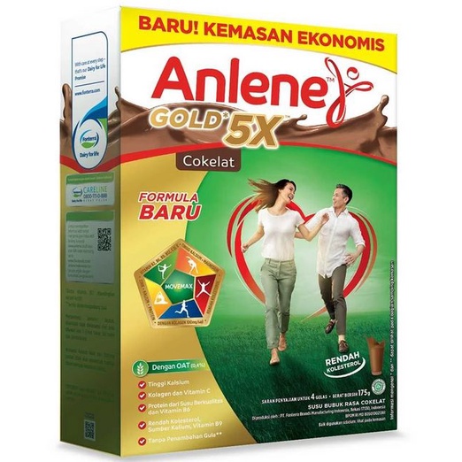 

Anlene Gold Plus coklat 175gr/170gr - Susu Bubuk - Nutrisi Jantung Tulang