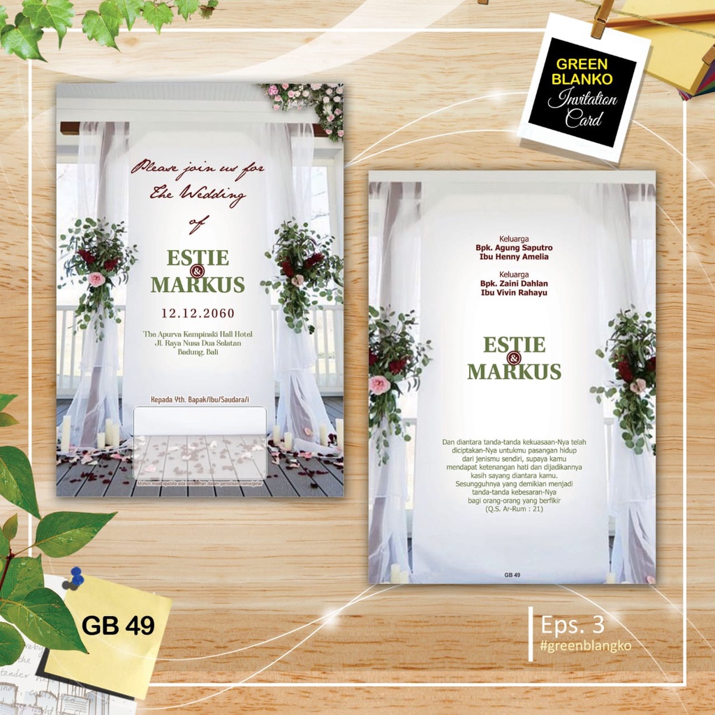 GB 49 Blanko Undangan | Blangko Undangan | Undangan Murah