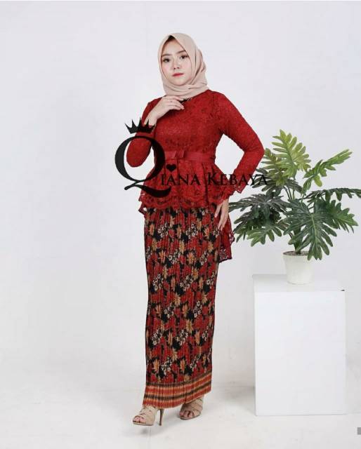 NEW AURORA!!! Setelan kebaya brokat pinguin / kebaya wisuda / kebaya tunangan / marun / navy / abu