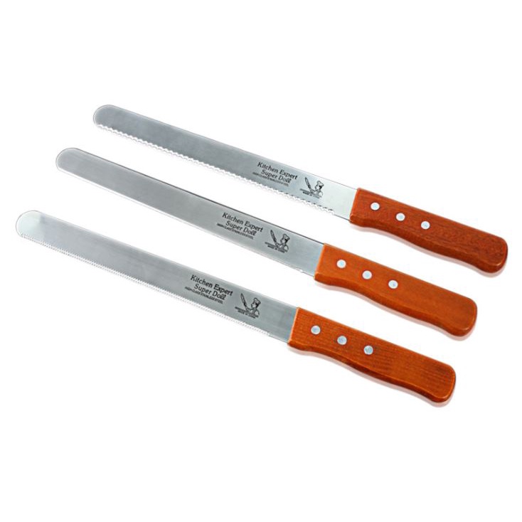 Pisau roti stainless pisau gerigi panjang serrated Bread Cake Knife