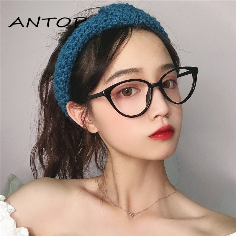 COD Kacamata Korea Wanita Kacamata Anti Radiasi Wanita Leopard Fashion Cat Eye retro flat Optical Eyeglasses ANTOP