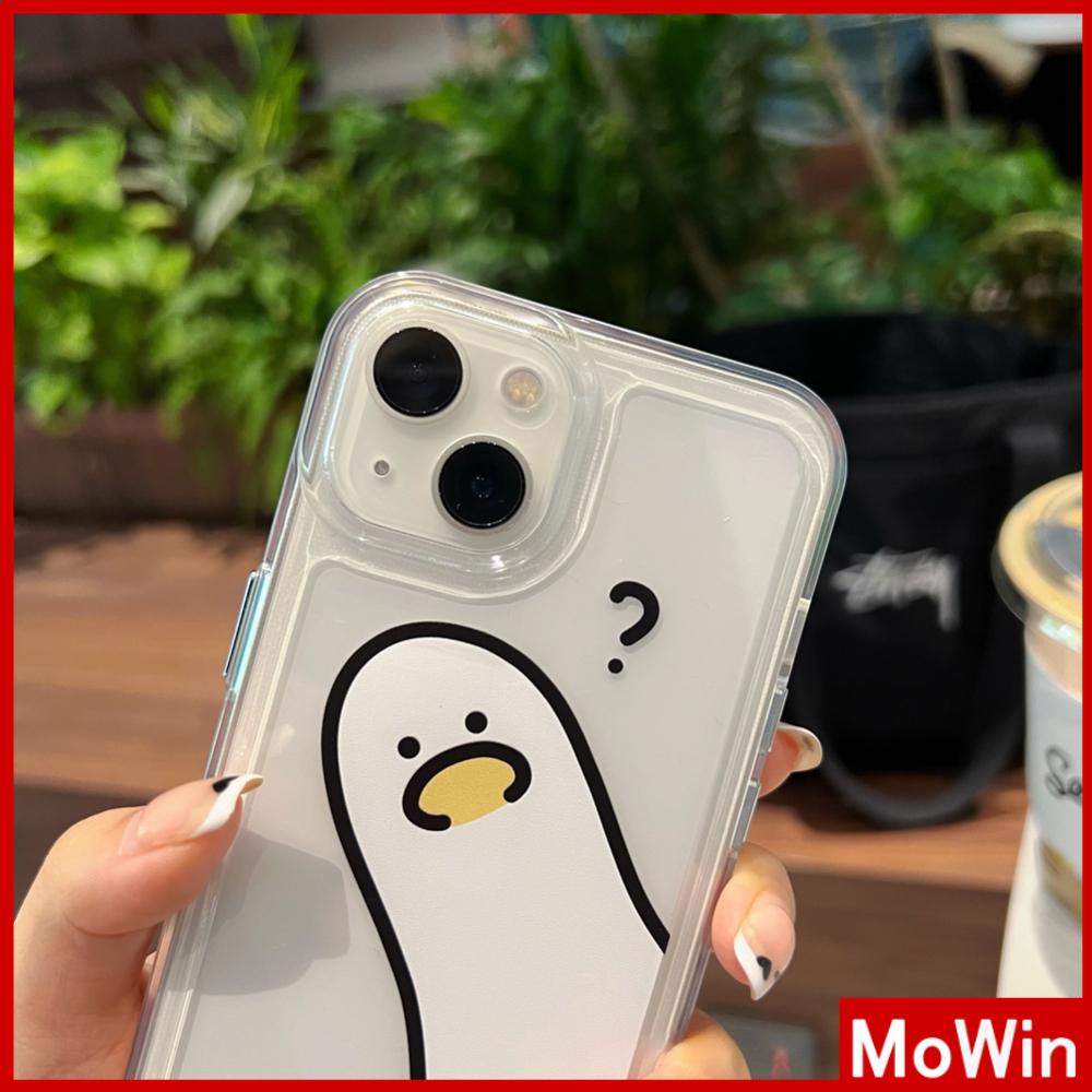 iPhone Case Silicone Soft Case Clear Case Shockproof Protection Camera Metal Button Cute Cartoon Duck Compatible For iPhone 11 Pro Max 13 Pro Max 12 Pro Max 7Plus xr XS Max