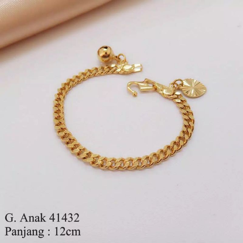 JNjewerly / ( XUPING ) COD GELANG TANGAN ANAK/BAYI RANTAI SISIK NAGA PJ GELANG 12CM