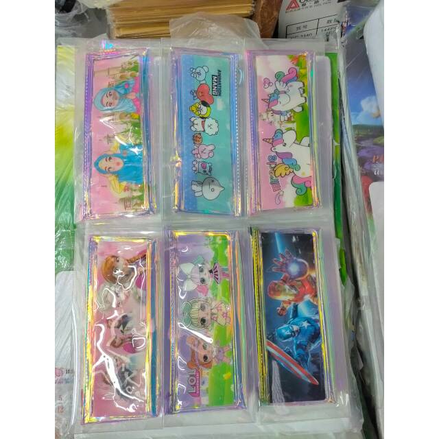 

Tempat pensil Lampu cantik warna warni Resleting satu