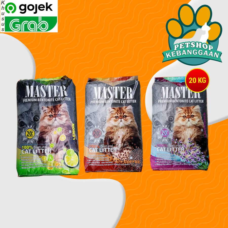 [GOSEND] Pasir Kucing MASTER 20kg cat sand litter clumping gumpal wangi