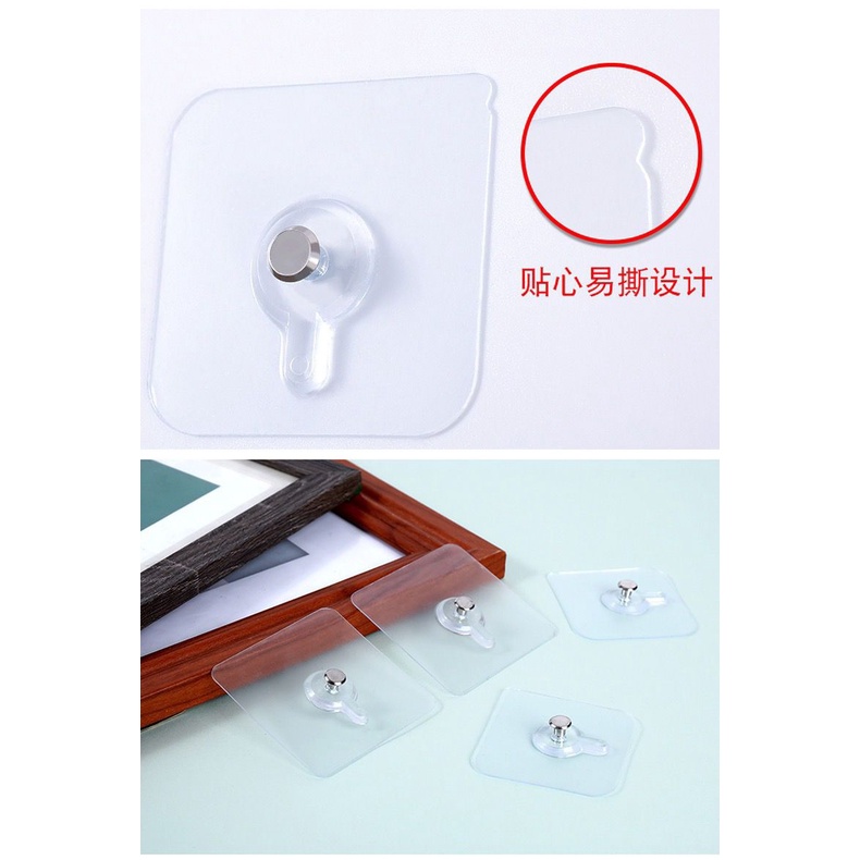 (BOW) 2 pcs Gantungan Hook Paku dan Mur Tanpa Bor/ Gantungan Bingkai Foto Serbaguna