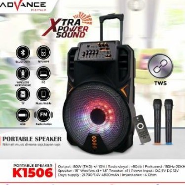 Speaker Portable Meeting Advance K 1506 Speaker Aktif Ampli Bluetooth