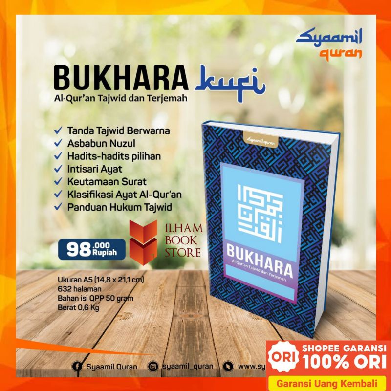 A5 | Al-Quran Bukhara Tajwid Terjemah A5  (sedang) Kufi | Al Quran Tajwid Warna - Syaamil Quran