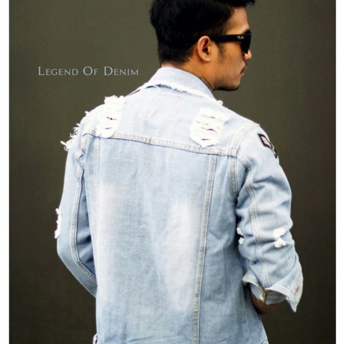 e401d0e Jaket Denim Bioblitz Sobek/Jaket Levis Pria/Jaket Denim Original R0V501