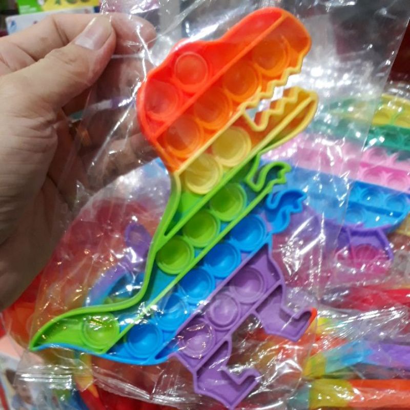POP IT New fidget push Pop Its Fidget Toy Push Bubble Stress Relief kids pop it tiktok-DINO RAINBOW
