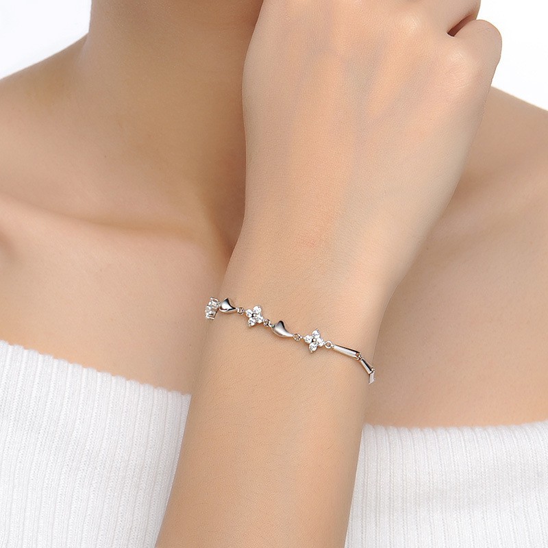 Gelang Perak Asli / Bracelet S925 / Sterling Silver /Wanita Korea Unik bracelet / Charm Gelang pria & Wanita / Gelang Couple / Gelang TitaniumA6-1