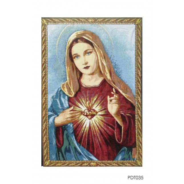 Hiasan Dinding  Tapestry Mary Sacred Heart Kain Tenun 50x70cm