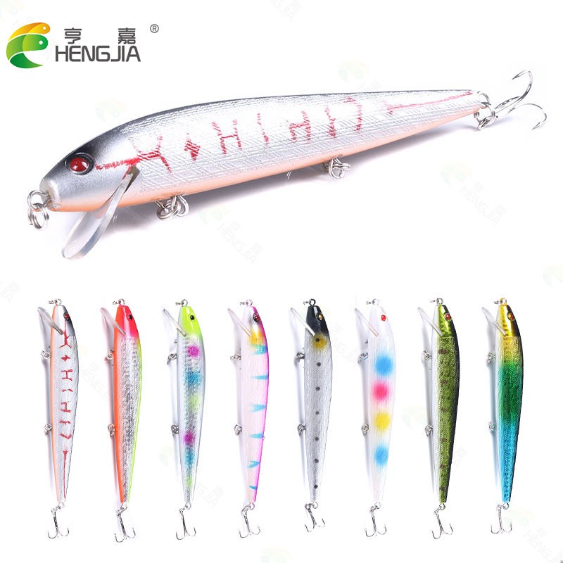 HENGJIA 1PCS Minnow Fishing Lure 14cm 15.8g Umpan Pancing Hard Diving 0.6-2.1M Fishing Bait Tackle