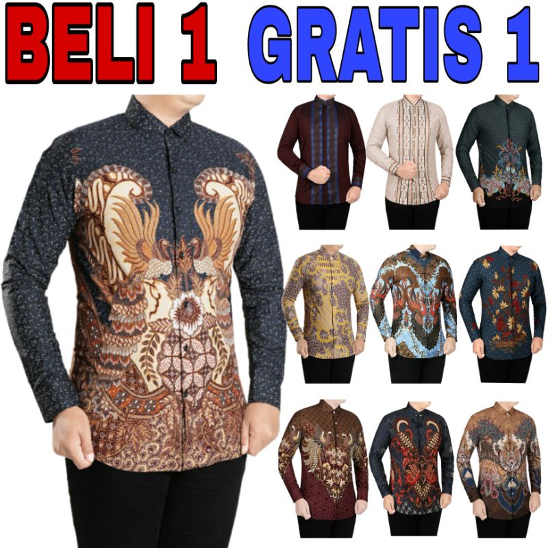 BAJU BATIK SOLO NEW TRENDY KEMEJA SLIM FIT PRIA ORIGINAL COLIN DION LENGAN PANJANG