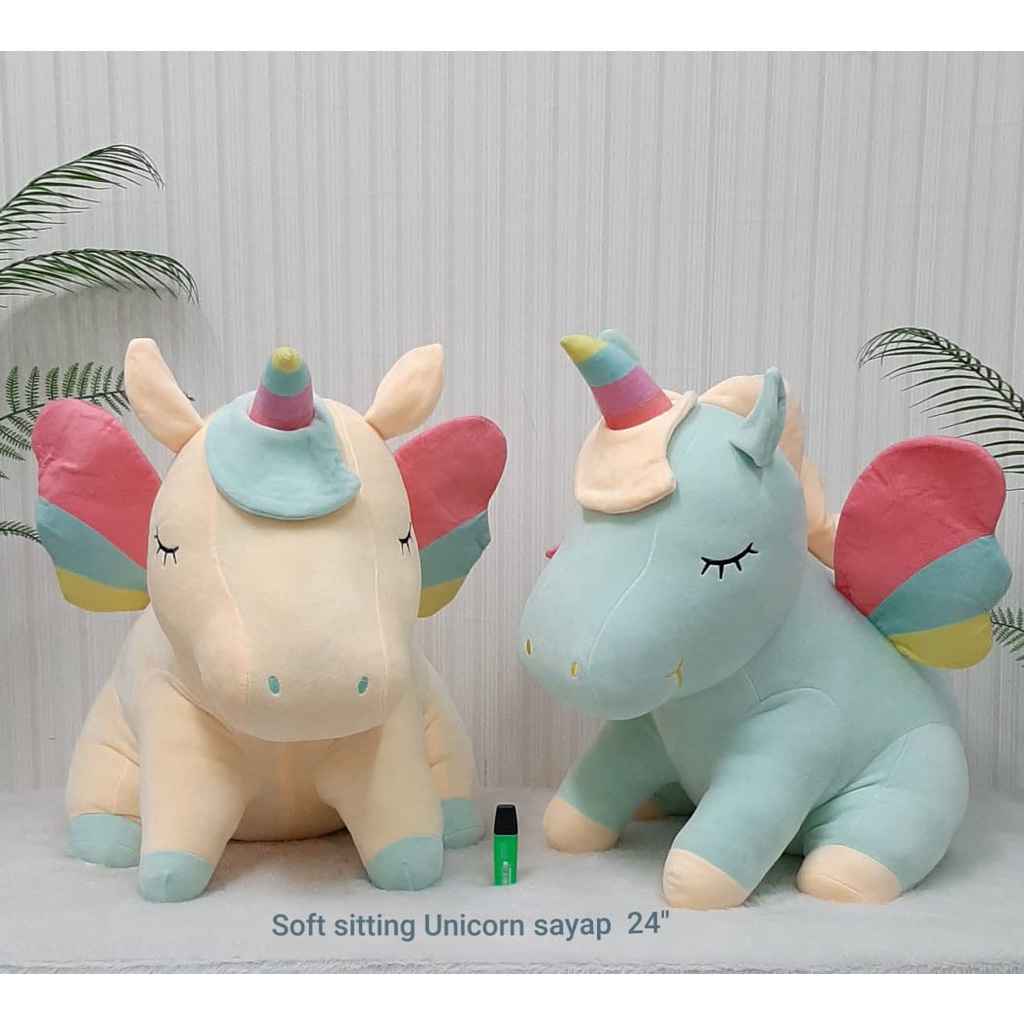 Boneka sitting unicorn sayap 70cm/boneka karakter/boneka Unicorn Jumbo/Boneka Unicorn Besar