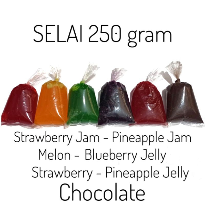 

Selai Coklat Dark Cokelat Buah Blueberry Strawberry Nanas Nastar Melon Pisang Lemon Kaya Sarikaya / Fruit Jam Jely Serat