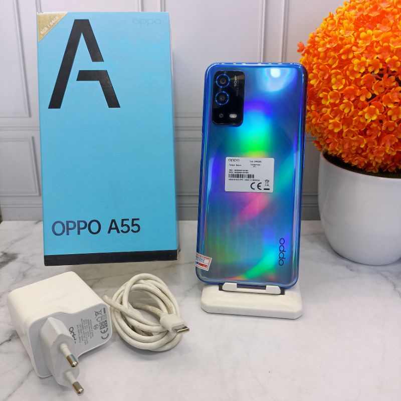 Oppo A55 RAM 4 GB Internal 64 GB Handphone Second Seken Bekas Murah HP Fullset Batangan Original No Minus No Kendala Bergaransi