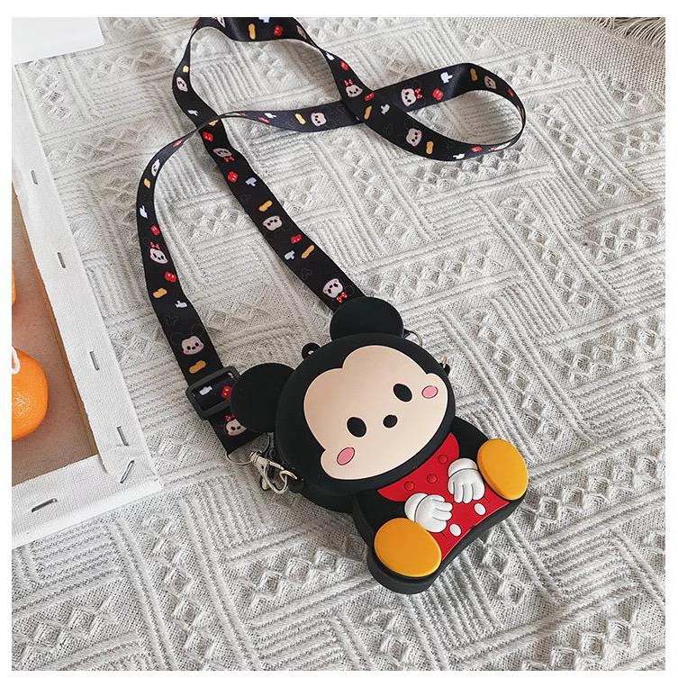 tas slempang kecil jelly silicon mickey minnie kitty