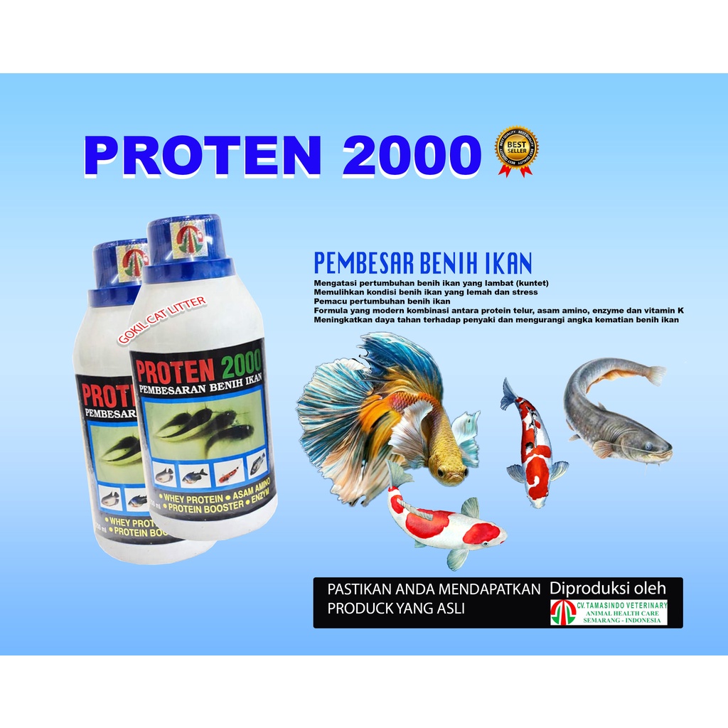 PROTEN 2000 Pembesaran Benih Ikan 250 ml WHEY PROTEIN ASAM AMINO PROTEIN BOOSTER ENZYM Tamasindo