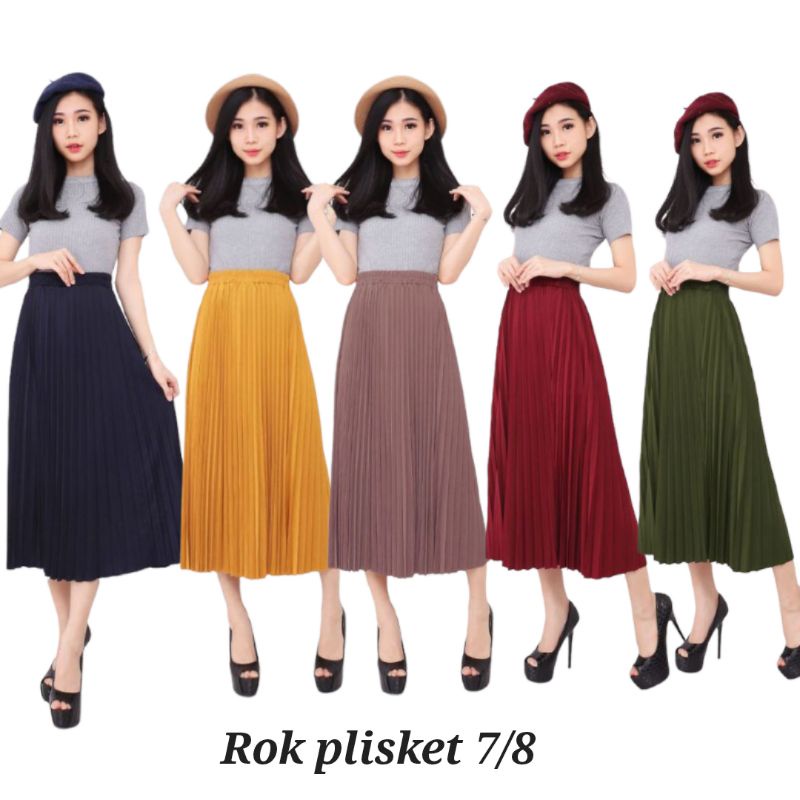 PROMO MURAH ROK PLISKET 7/8 - BAHAN HYGET SUPER (PREMIUM)