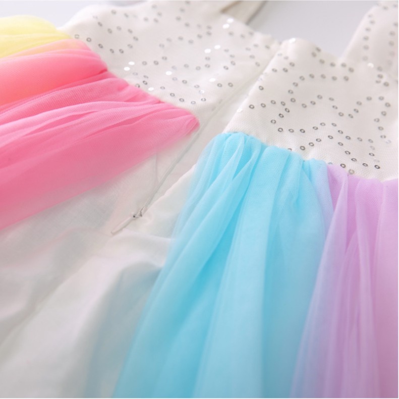 Unicorn Dress Anak Kartun Lucu Pelangi Gaun princess cewek Gadis Import