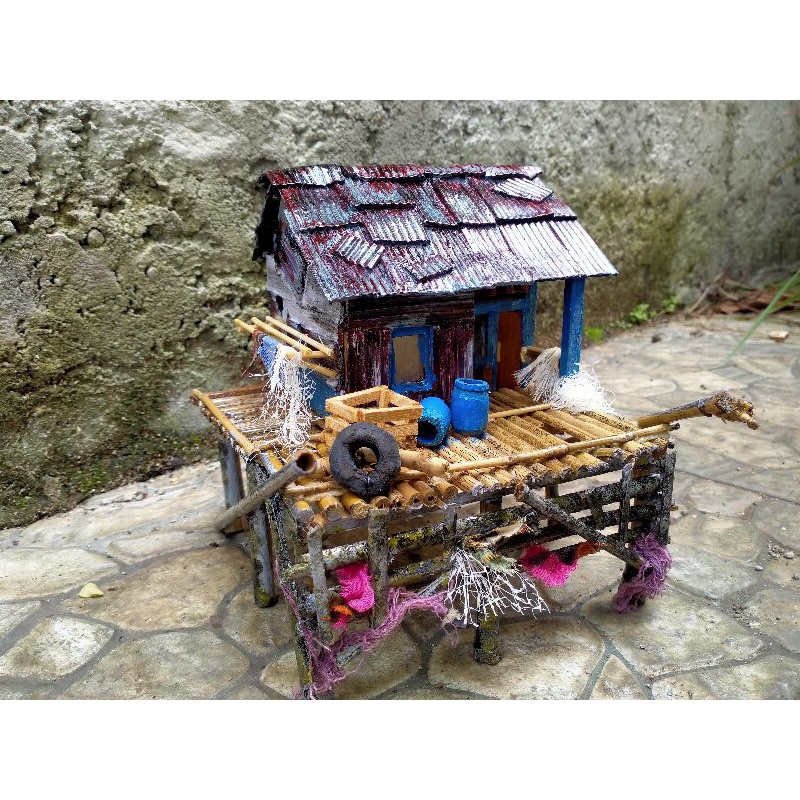 Dekorasi Aquarium Miniatur diorama Rumah 25 Cm