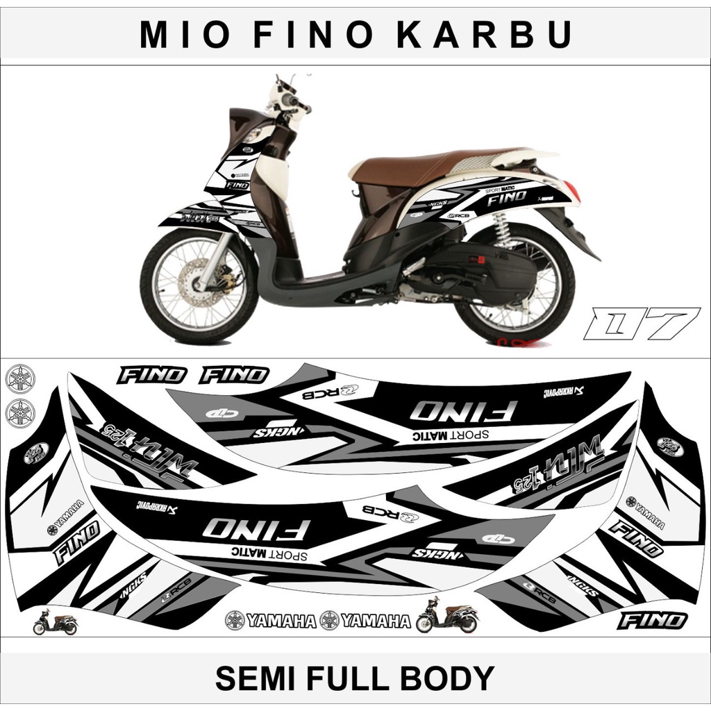Sticker Striping Motor Yamaha Mio Fino Karbu Sporty 2012-2013 Semifullbody Variasi DF01