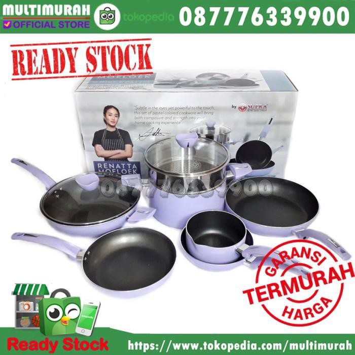 Panci / Panci Set Supra Teflon 9Pc Pastel Renata Moeloek