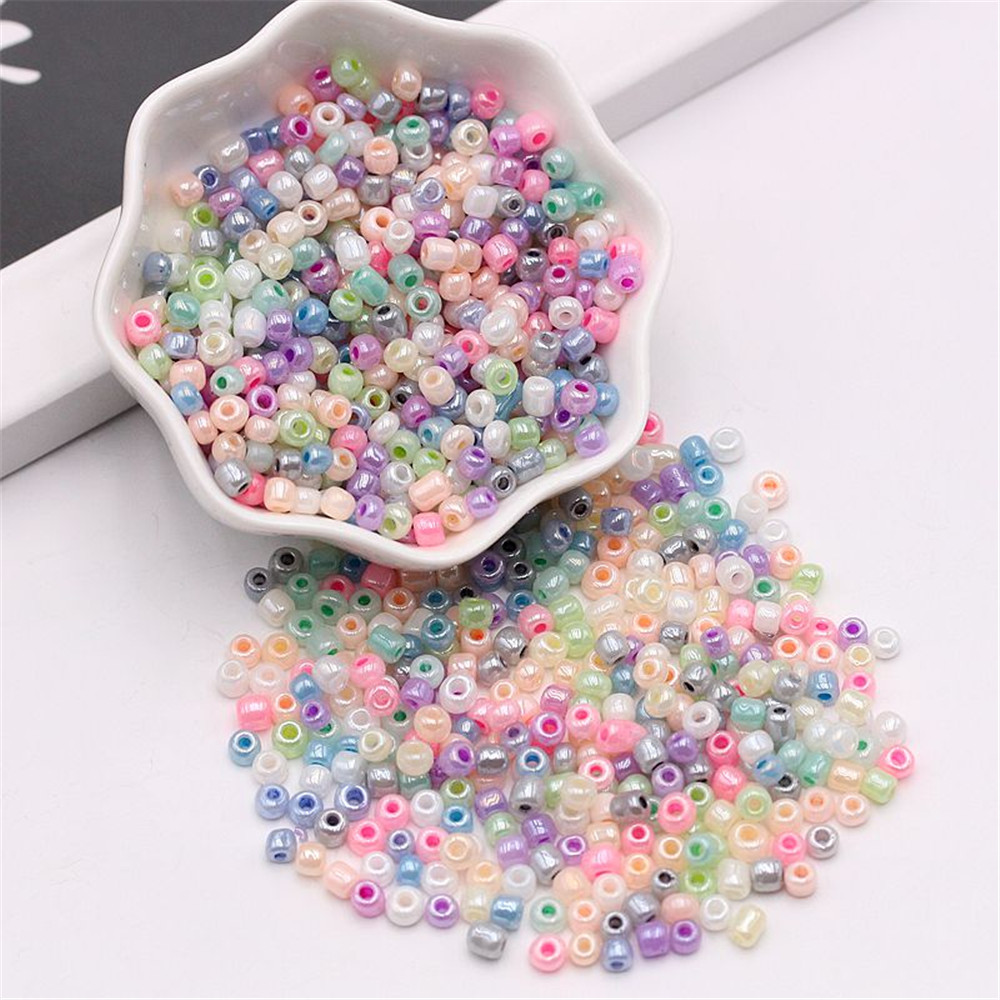 【TERSEDIA &amp; COD】500 / 1000pcs Manik-Manik Warna Permen Ukuran 2mm 3mm Untuk Membuat Perhiasan