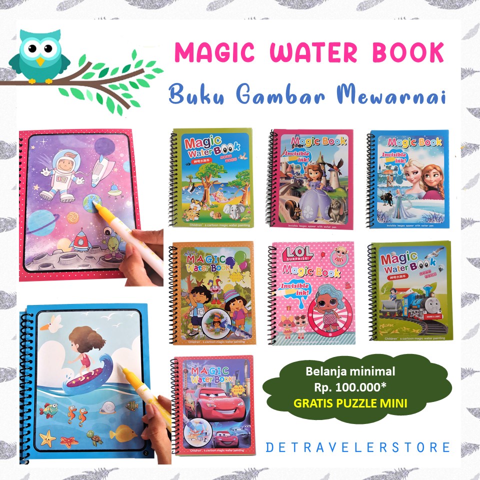 

Buku Gambar Mewarnai Anak Magic Water Book Murah