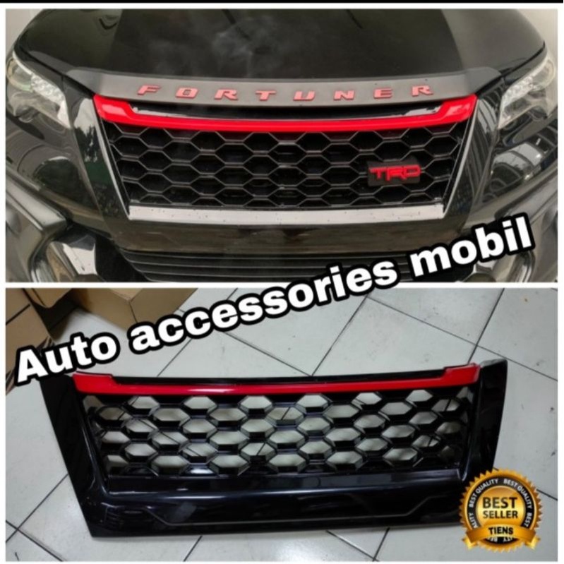 Grill TRD Taiwan List Merah glossy Fortuner VRZ SRZ TRD 2016 - 2020