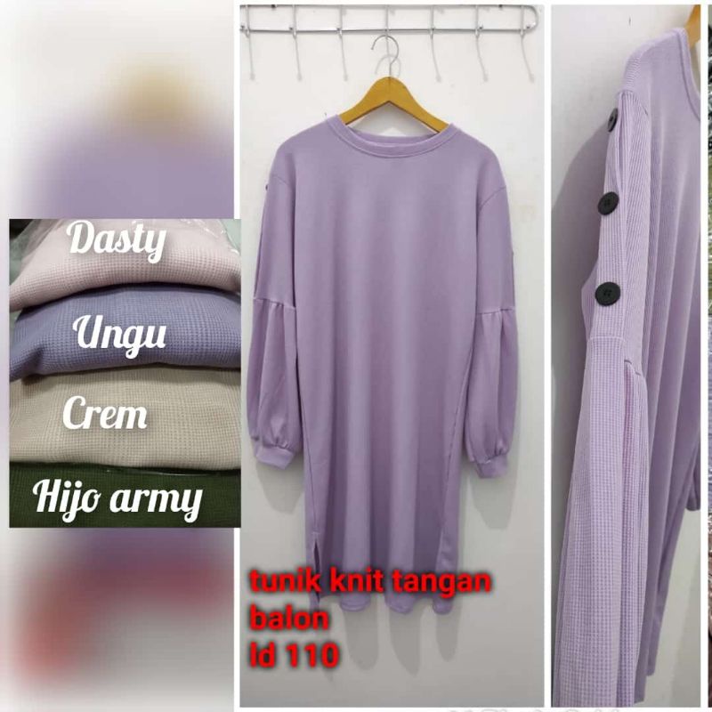 TUNIK KNIT TERBARU 2021/TUNIK KNIT WANITA/TUNIK KNIT JUMBO/TUNIK KNIT IMPORT/TUNIK KNIT TANGAN BALON