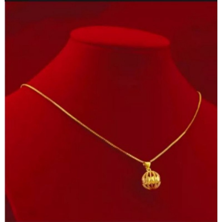 MM_kalung itali free liontin bola, kalung berlapis emas 24k