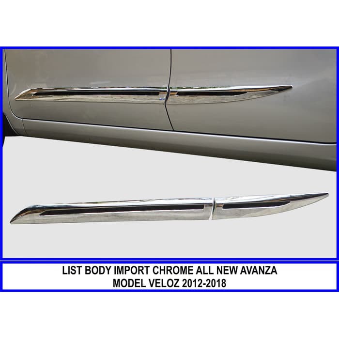LIS BODY MOULDING LIST BODY IMPORT CHROME ALL NEW AVANZA MODEL VELOZ 2012-2018