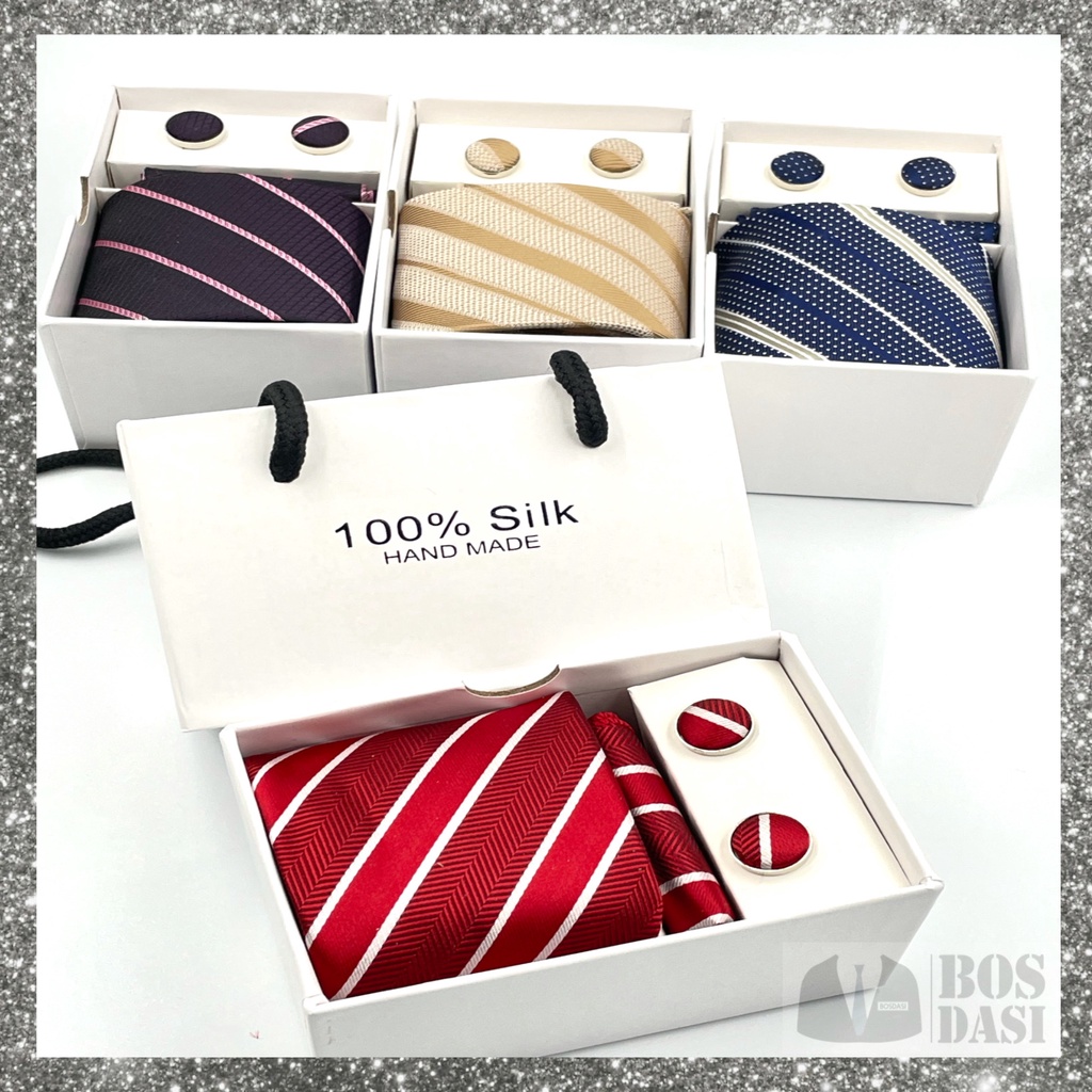 DASI SET BOX / BOX DASI MANUAL 8 CM MOTIF CUFFLINK POCKET SQUARE 2