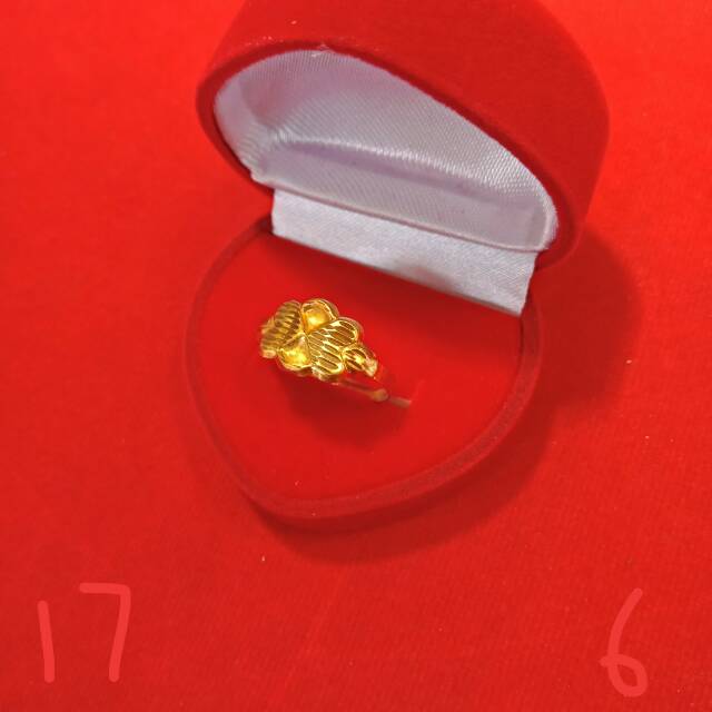 Cincin No 17 anak dan dewasa emas asli kadar 700 70% 22 1 satu 2 dua gram gold model permata cantik