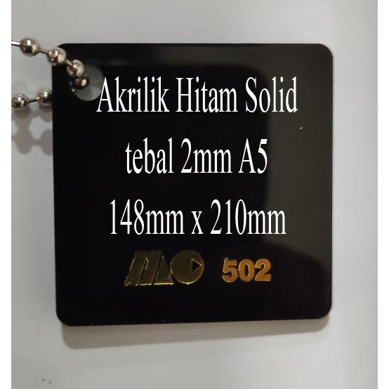 Akrilik marga cipta Hitam solid A5 2mm