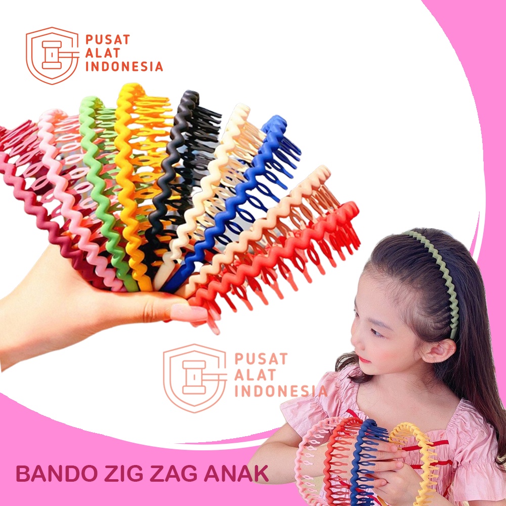 BANDO ANAK PEREMPUAN MODEL ZIGZAG DOFF WARNA SR101 BANDANA RAMBUT GONDRONG SIRKAM KUAT UNISEX BENDO MATTE PRIA WANITA KEKINIAN